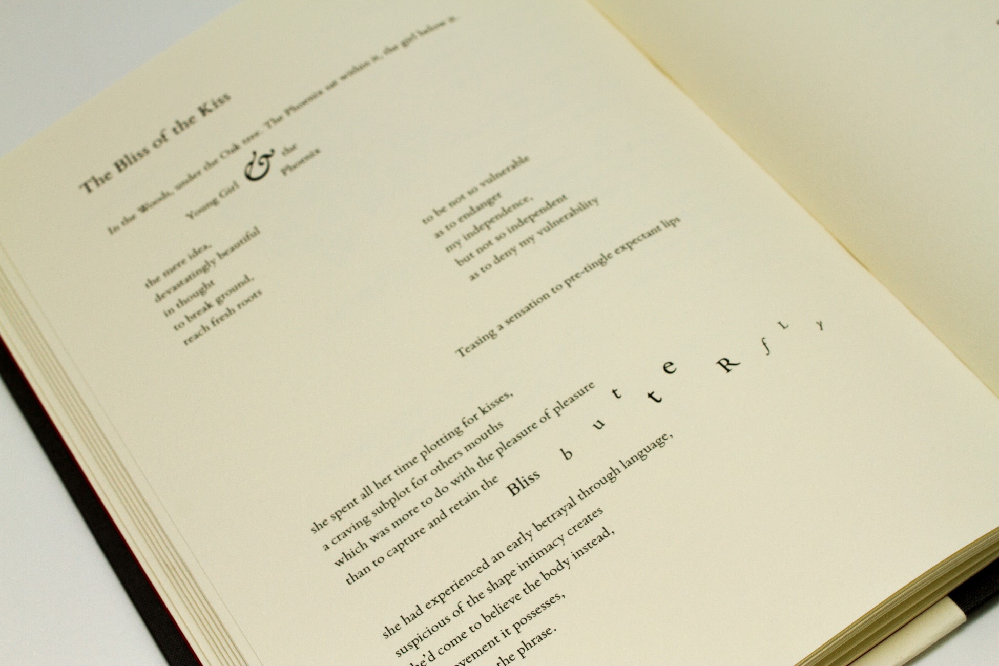 Bliss of the Kiss poem written on paper